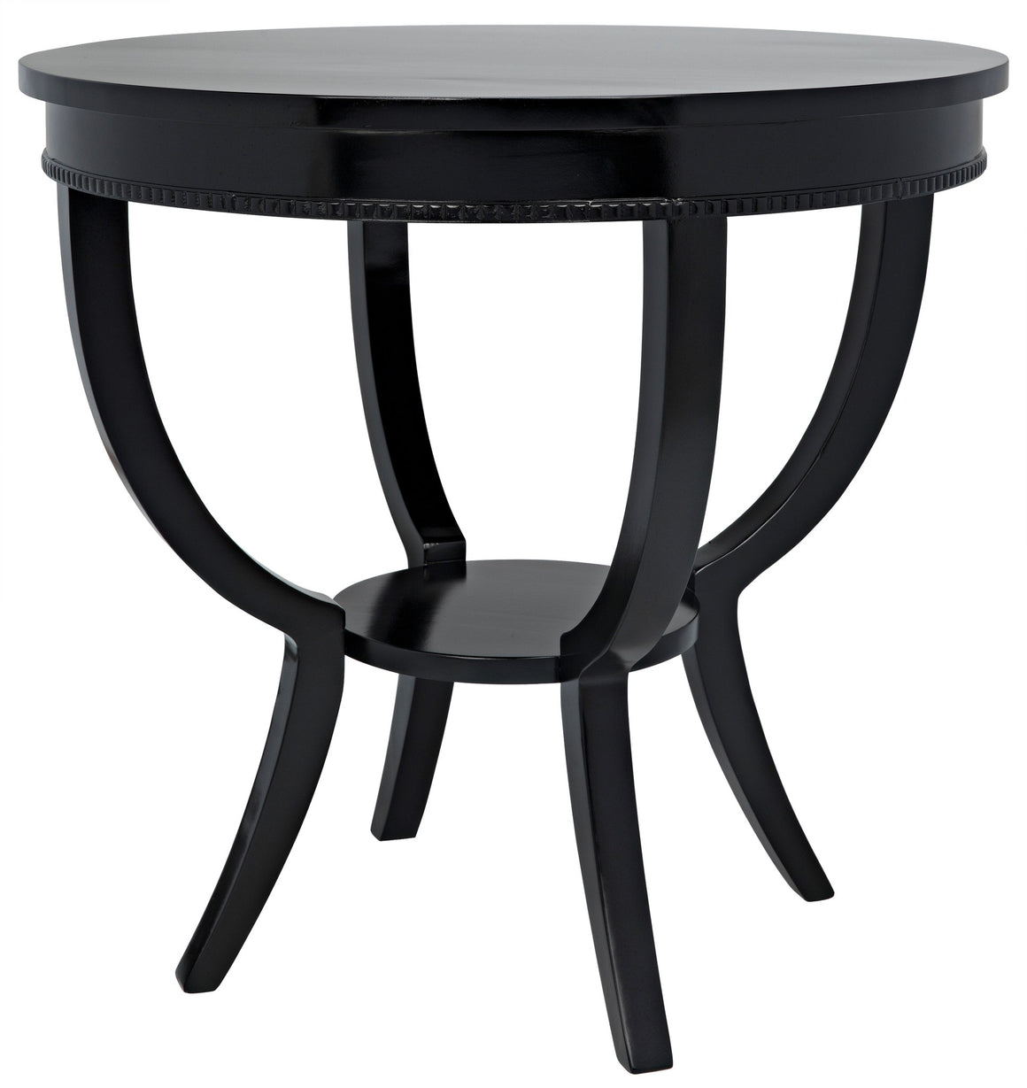 Noir Scheffield Round End Table - Black