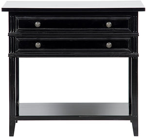 Noir Colonial 2-Drawer Side Table - Black