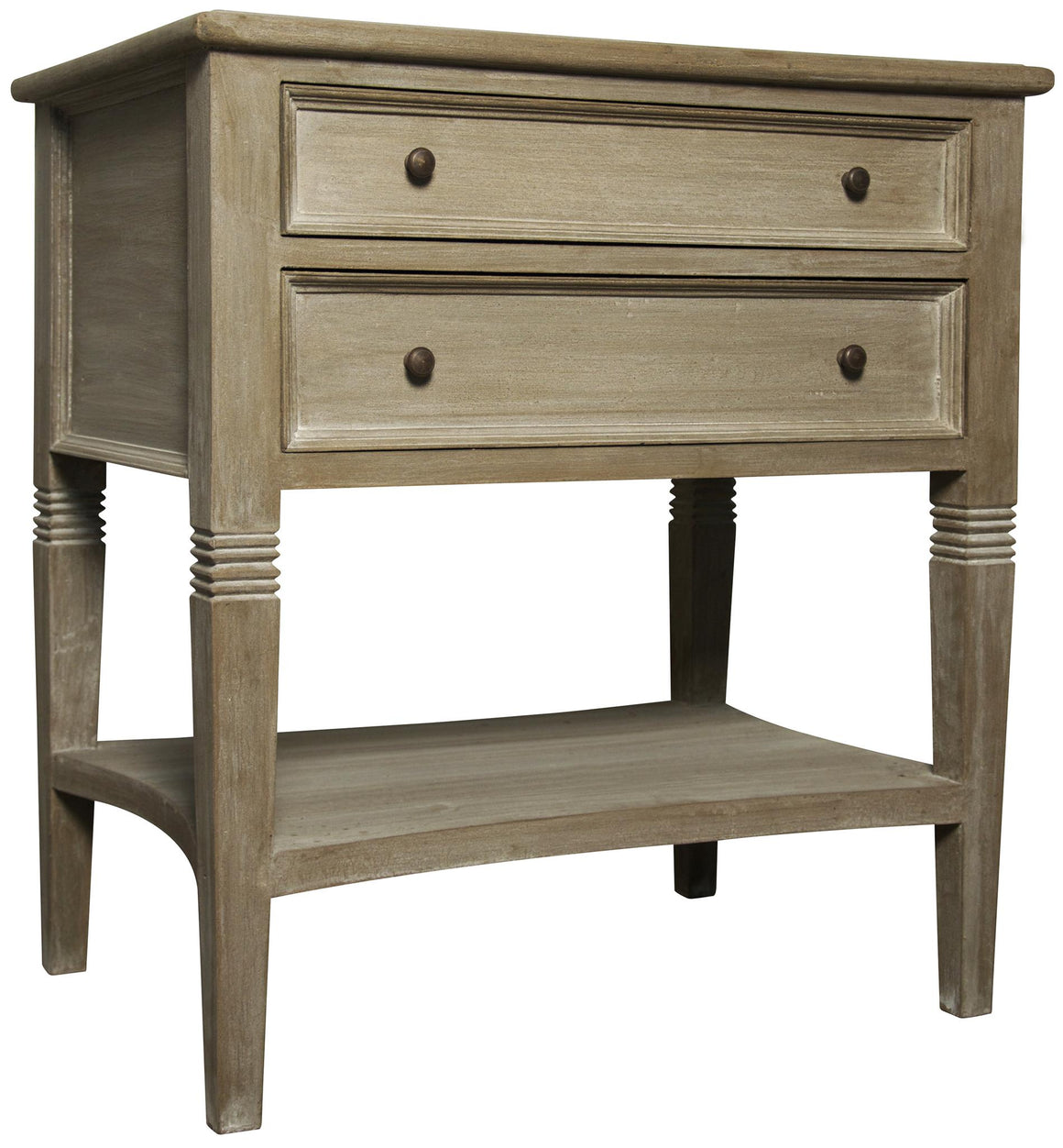 Noir Oxford 2-Drawer Side Table - Weathered