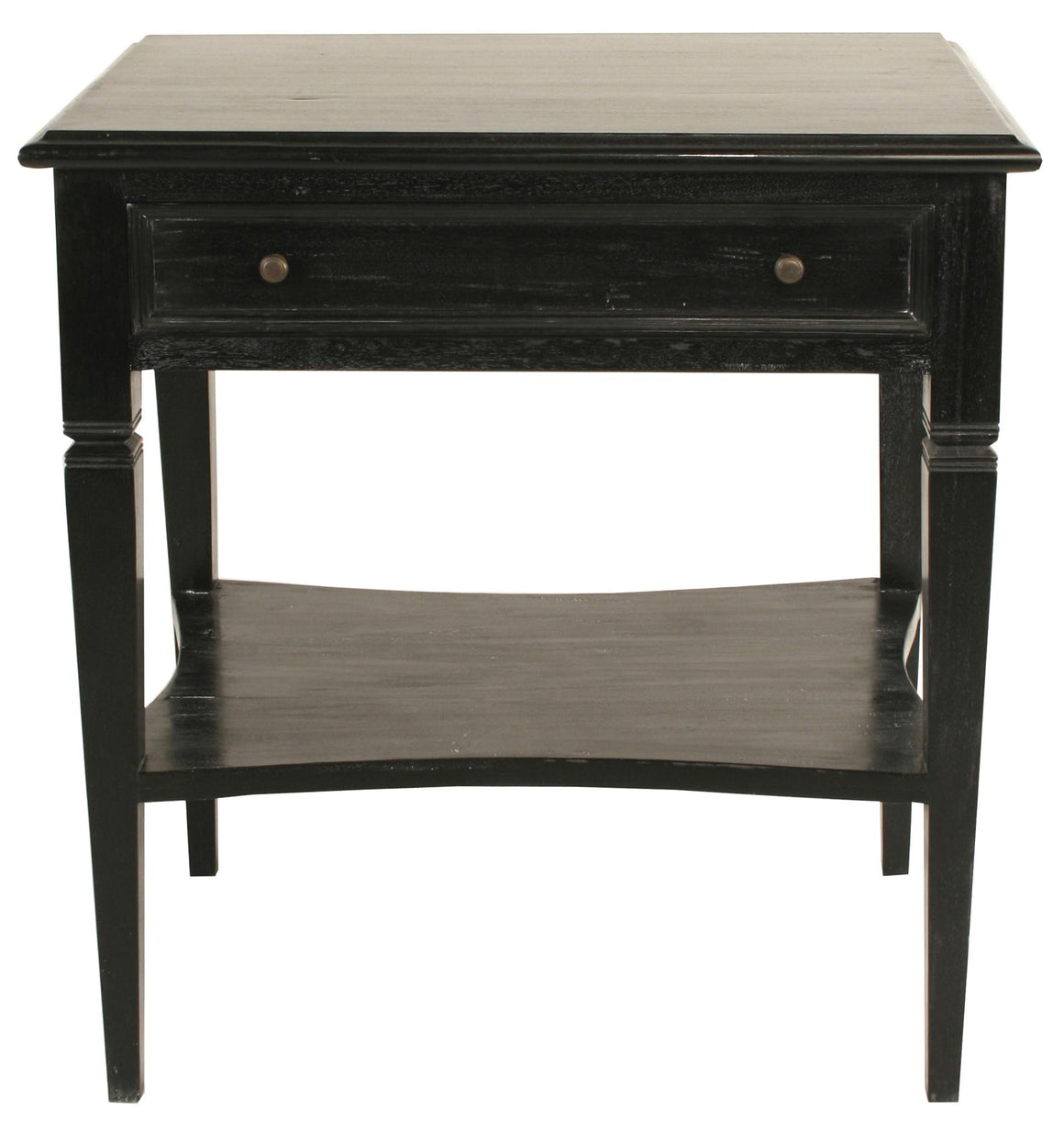 Noir Oxford 1-Drawer Side Table - Hand Rubbed Black