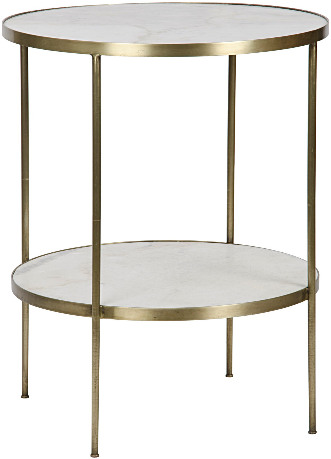 Noir Rivoli Side Table - Antique Brass Metal and Quartz