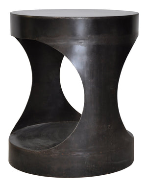 Noir Eclipse Round Side Table - Black Metal