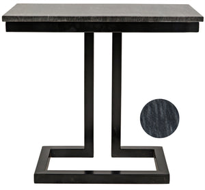 Noir Alonzo Rectangular Side Table - Black