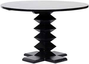 Noir 48" Zig-Zag Dining Table - Black