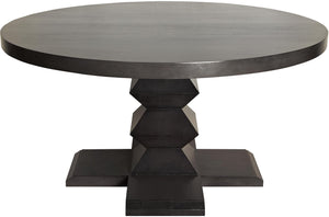 Noir 60" Zig Zag Base Dining Table - Pale Brown