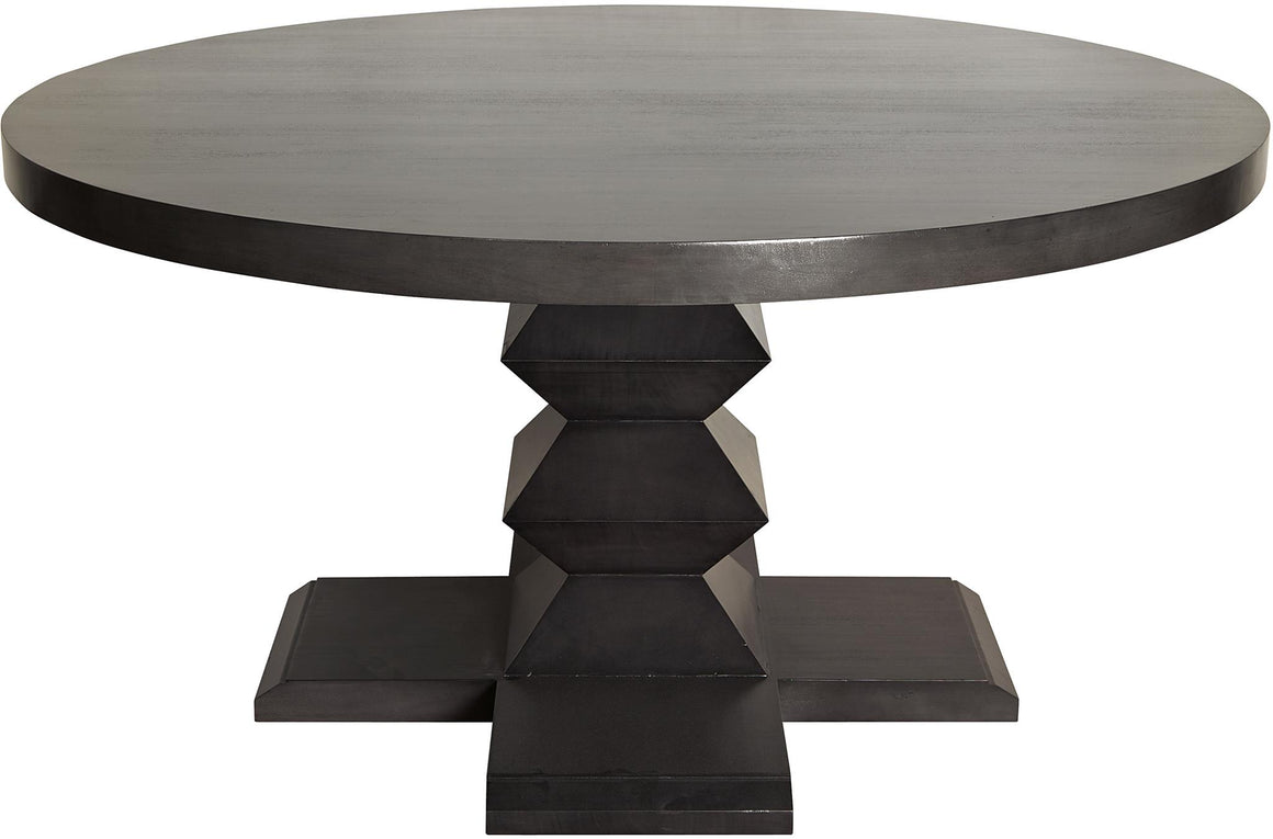 Noir 60" Zig Zag Base Dining Table - Pale Brown