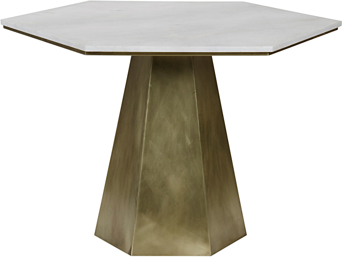 Noir Demetria Table - Metal and Quartz