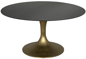 Noir Herno Metal Table - Black & Antique Brass