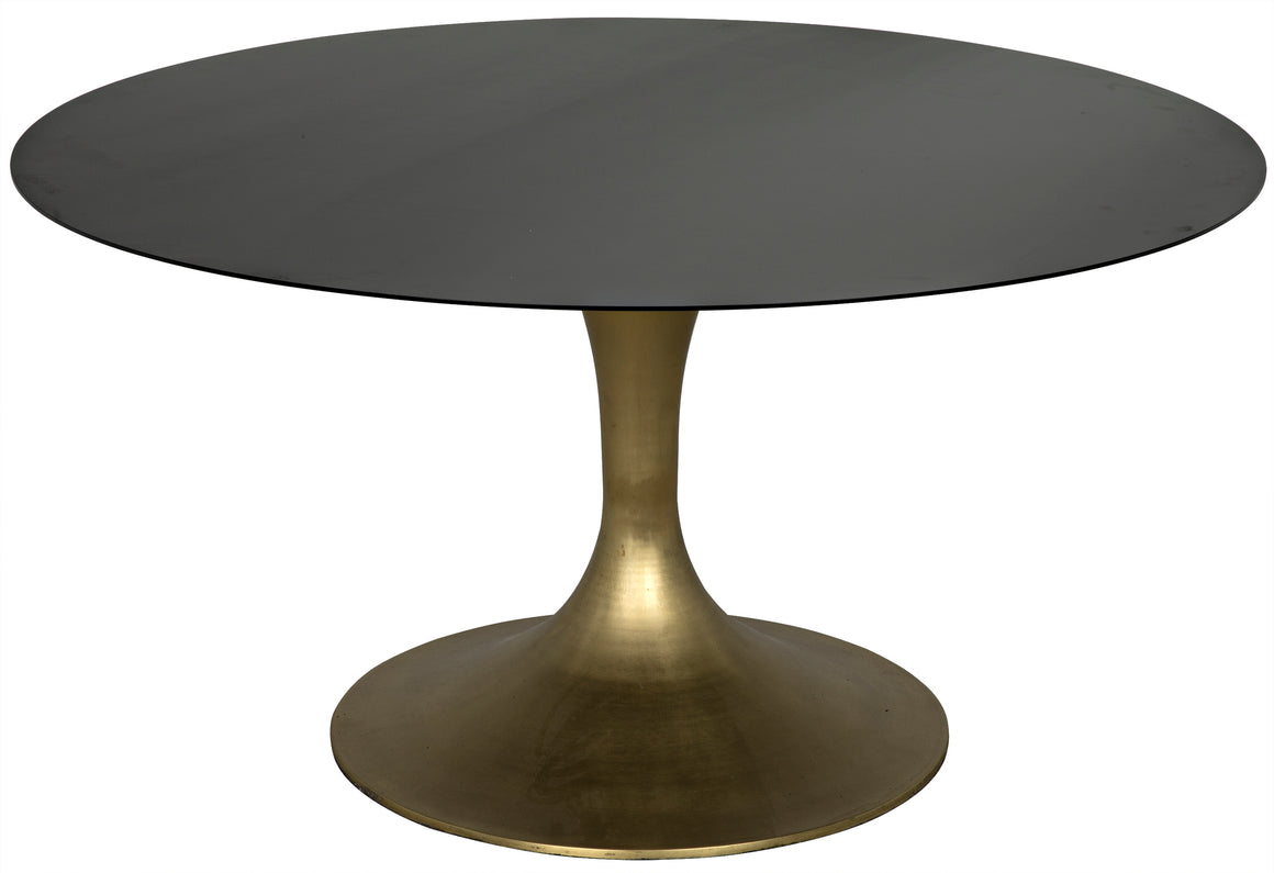 Noir Herno Metal Table - Black & Antique Brass