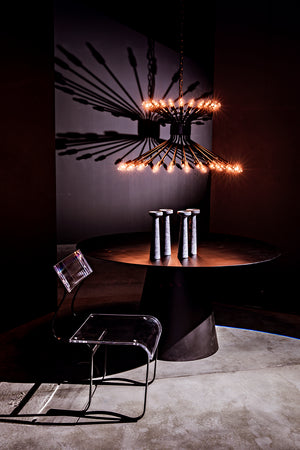 Vesuvius Dining Table - Black Metal