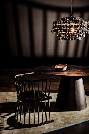 Vesuvius Dining Table - Black Metal