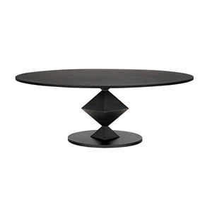 Katana Oval Dining Table, Black Metal