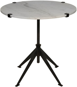 Noir Edith Adjustable Side Table - Black Metal - Large