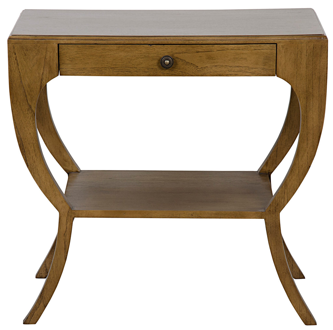 Noir Maude Side Table - Saddle Brown