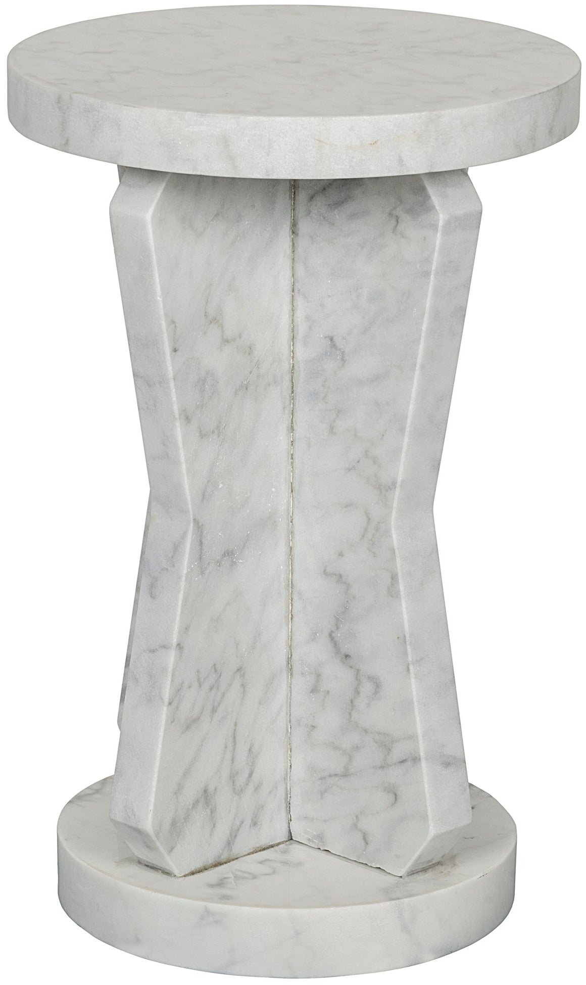 Noir Ingram Side Table - White Marble