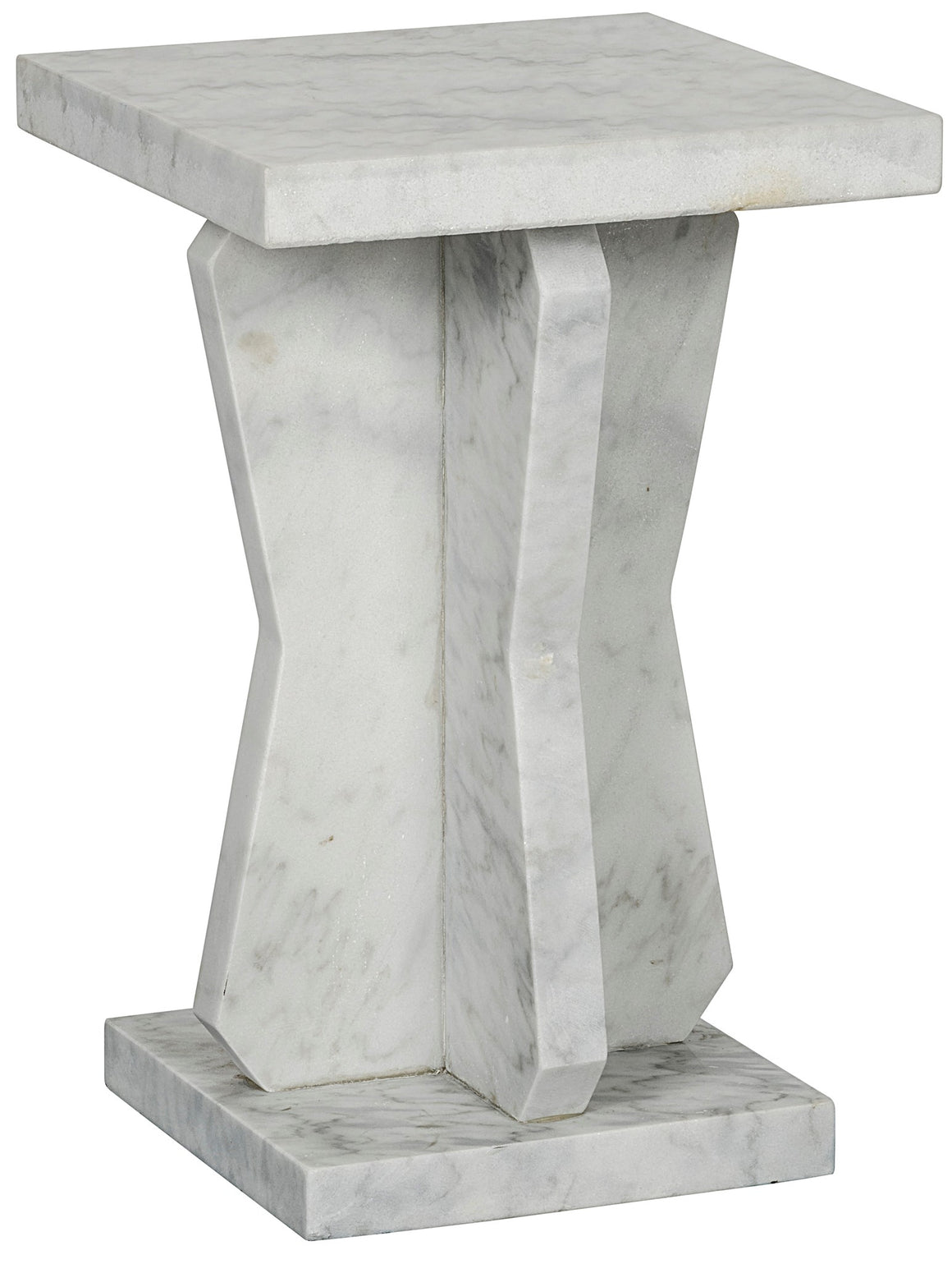 Noir Vasco Marble Side Table - White