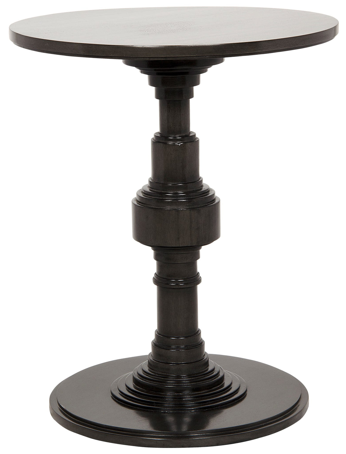 Noir Apollo Side Pedestal Table - Pale Brown