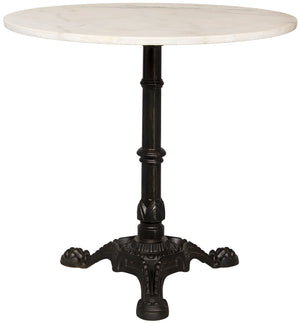 Noir Theresia Black Metal Side Table with White Stone