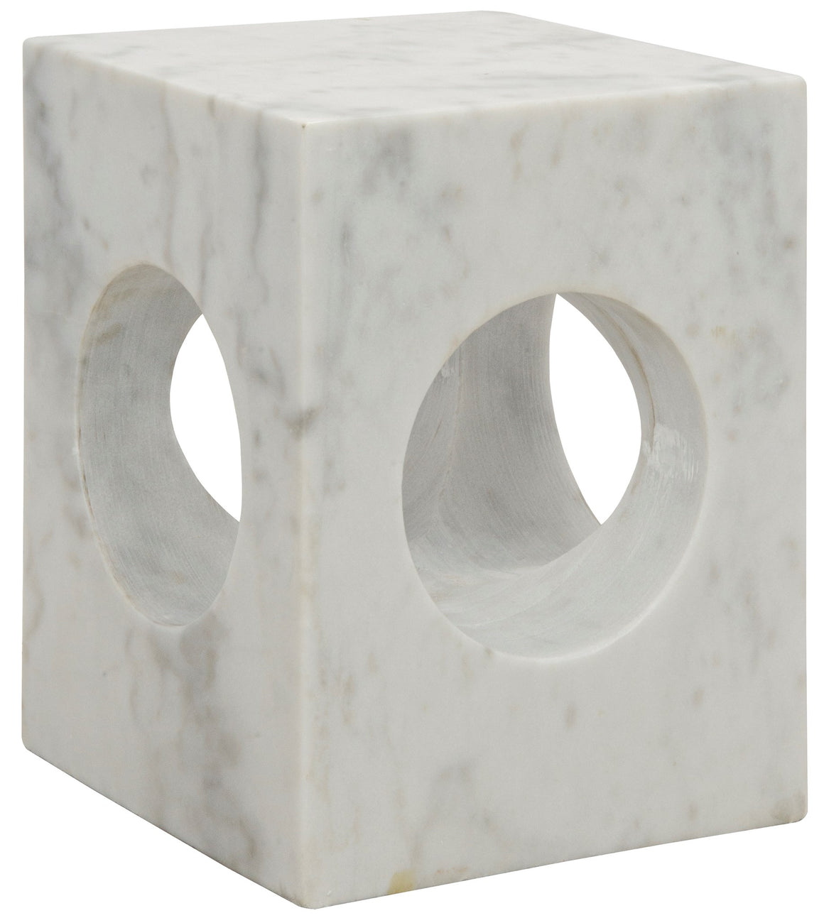 Noir Merlin Side Table - White Stone