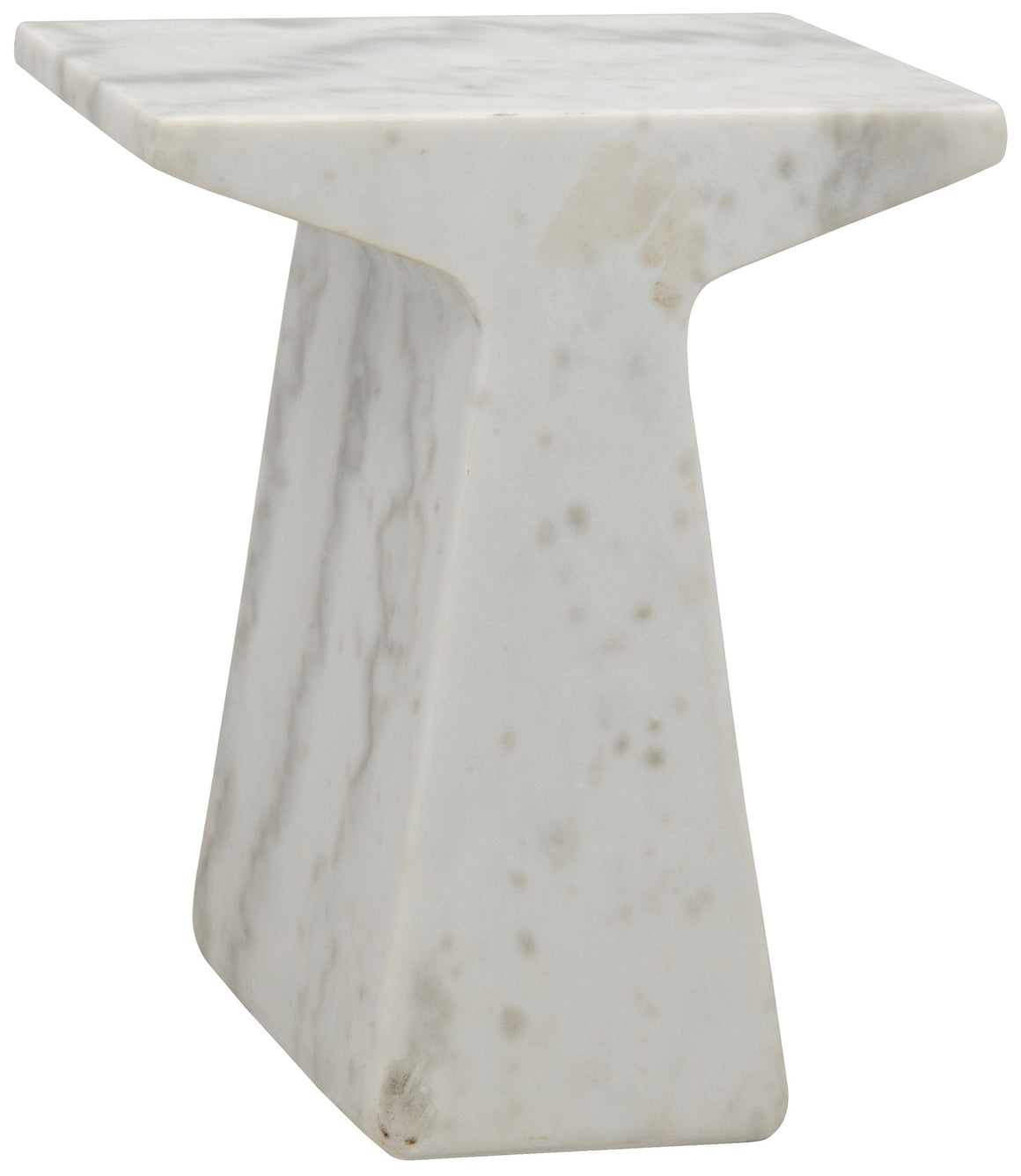 Noir Finn Side Table - White Stone