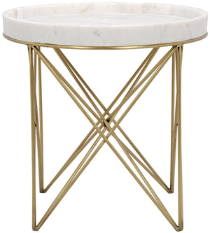 Noir Prisma Side Table - Metal and Quartz