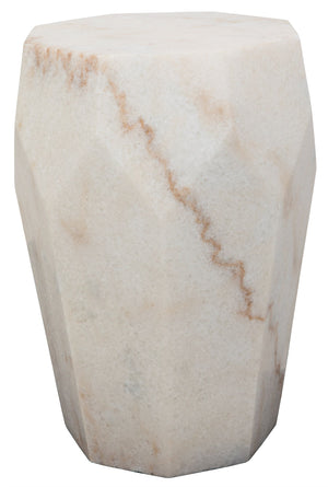 Noir Monolith Side Table - White Stone
