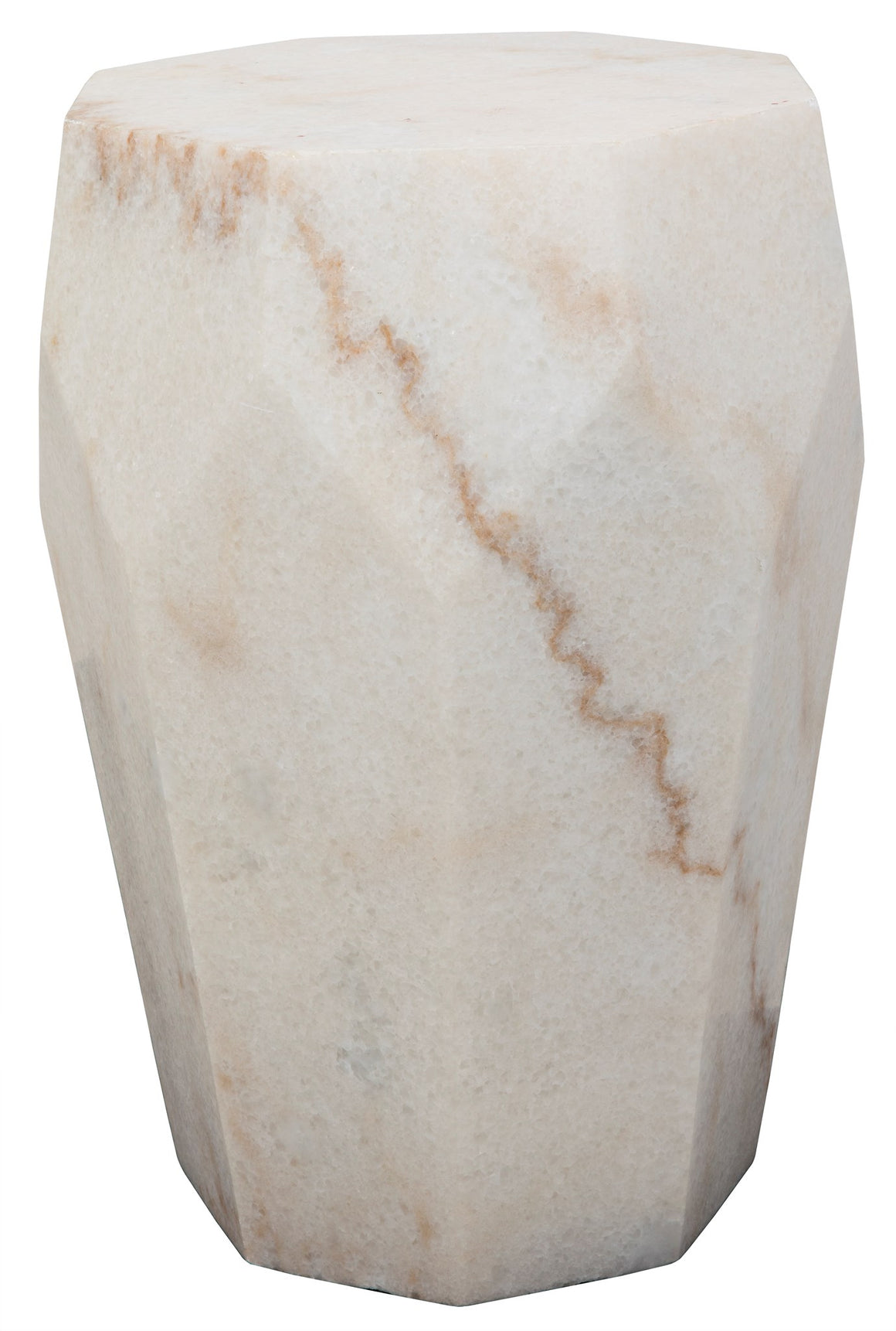 Noir Monolith Side Table - White Stone