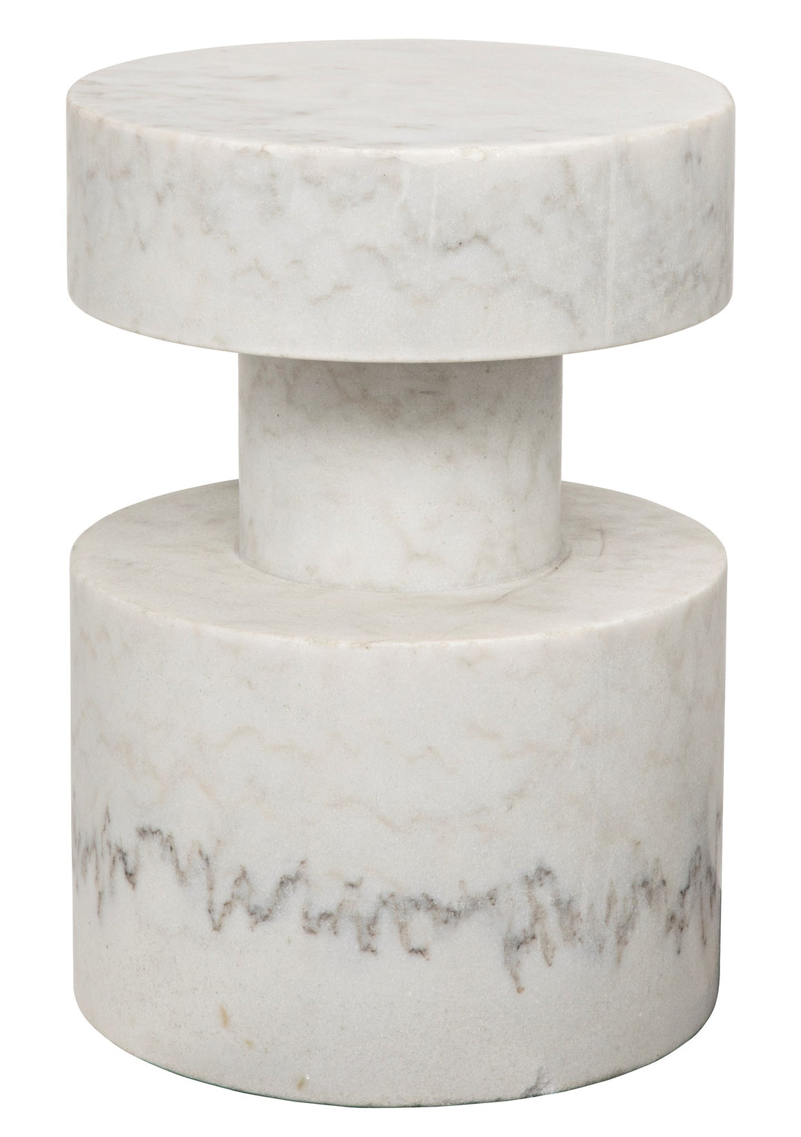 Noir Mamud Side Table - White Stone