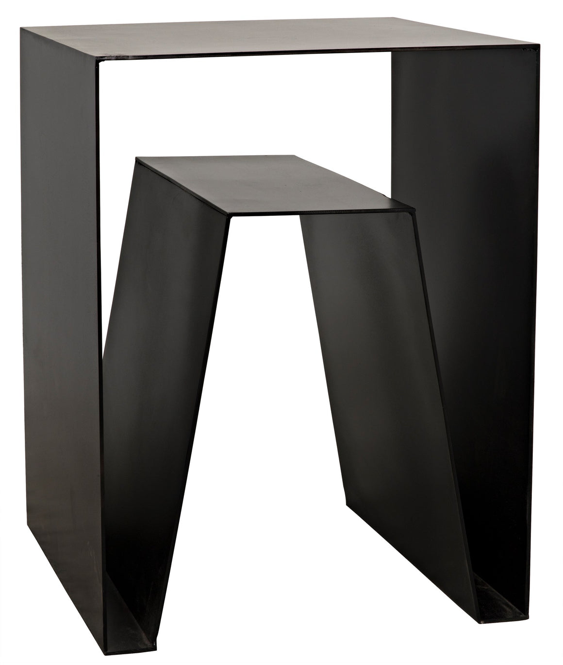 Noir Quintin Side Table - Black Metal
