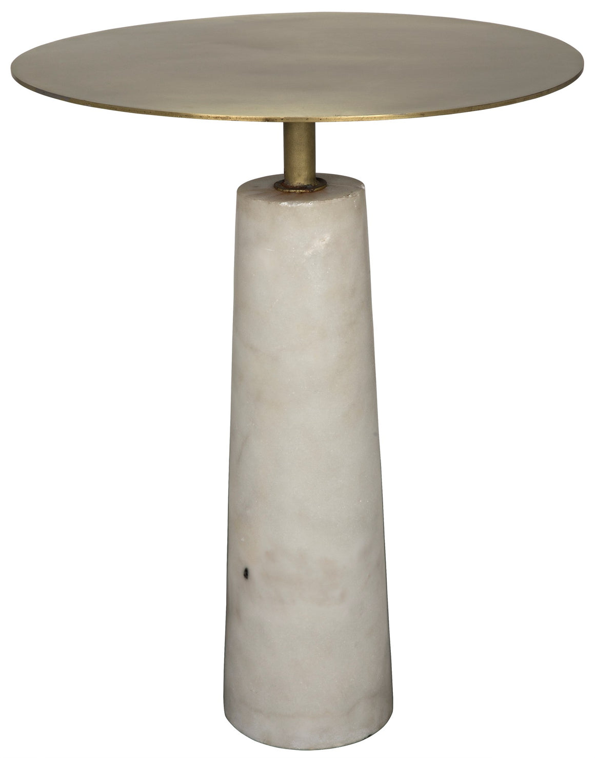 Noir Hotaru Side Table - White Marble and Antique Brass