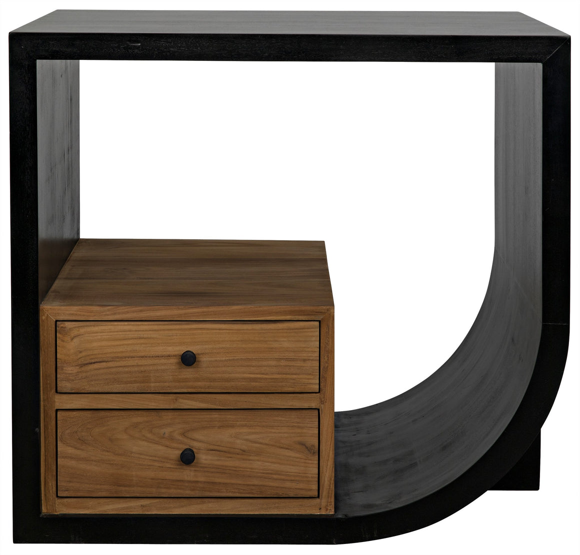 Noir Burton 2 Drawer Side Table