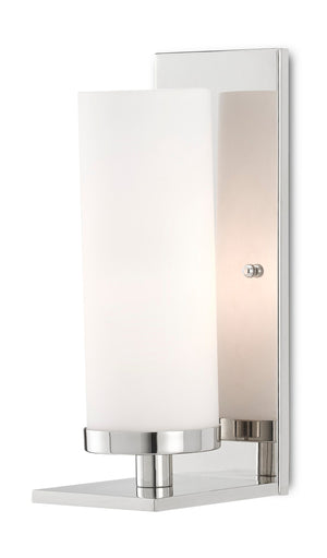 Bournemouth Nickel Wall Sconce - Polished Nickel/Opaque Glass