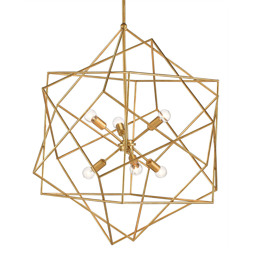 Currey and Company Geometric Sphere Chandelier – Antique Gold