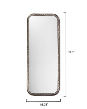 Capital Mirror in Silver Leaf Metal