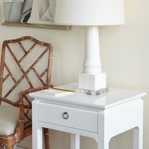 Modern Asian 1-Drawer Side Table – White | Harlow Collection | Villa & House