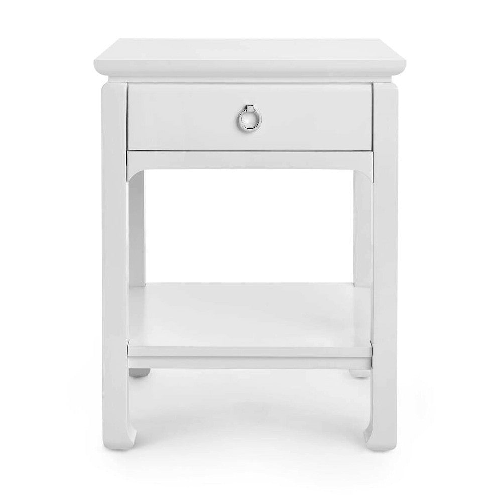 Modern Asian 1-Drawer Side Table – White | Harlow Collection | Villa & House