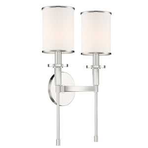 Hatfield 2 Light Polished Nickel Wall Mount