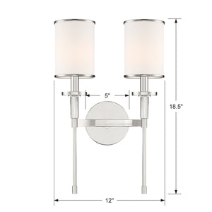 Hatfield 2 Light Polished Nickel Wall Mount