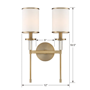 Hatfield 2 Light Polished Nickel Wall Mount