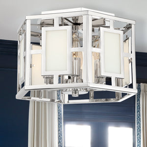 Libby Langdon for Crystorama Hillcrest 6 Light Polished Nickel Ceiling Mount