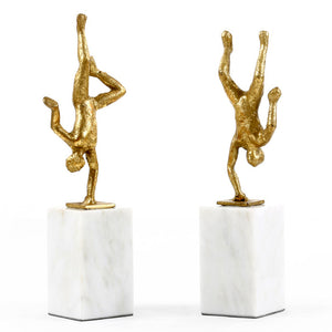 Cast Iron Handstand Figures with Gold Leaf - Set of 2 | Handstand Collection | Villa & House