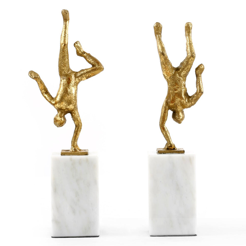 Cast Iron Handstand Figures with Gold Leaf - Set of 2 | Handstand Coll ...