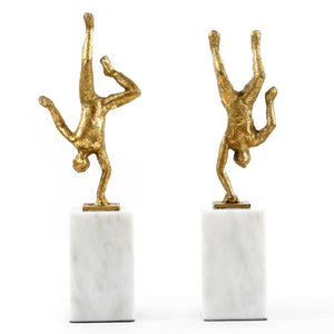 Cast Iron Handstand Figures with Gold Leaf - Set of 2 | Handstand Collection | Villa & House