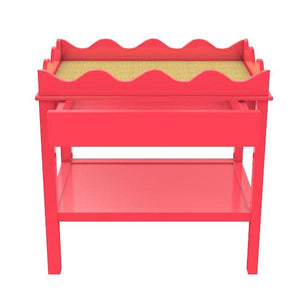 Hobe Sound 1-Drawer Lacquer Side Table – Pink (Additional Colors Available)