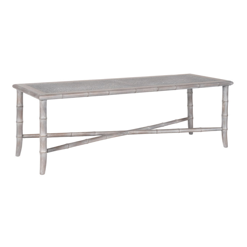 Hemingway Faux Bamboo & Cane Bench
