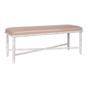 Hemingway Faux Bamboo Upholstered Bench