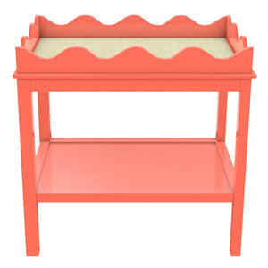 Hobe Sound Two-Tier Lacquer Side Table - Coral (Additional Colors Available)