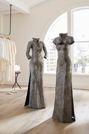 Dress Sculpture, Short Sleeves, Black/Silver, Aluminum
