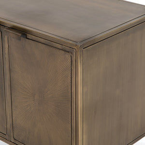 Sunburst Cabinet Nightstand-Aged Brass