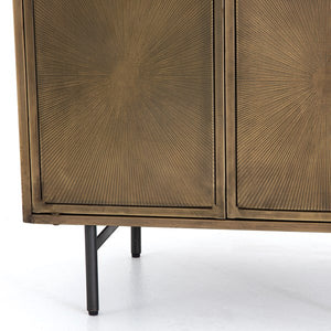 Sunburst Cabinet Nightstand-Aged Brass